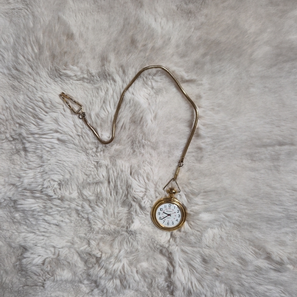 Vintage Milan Pocket Watch Clip Pocketwatch Clip Gold Tone Mens Unisex Retro ✨️